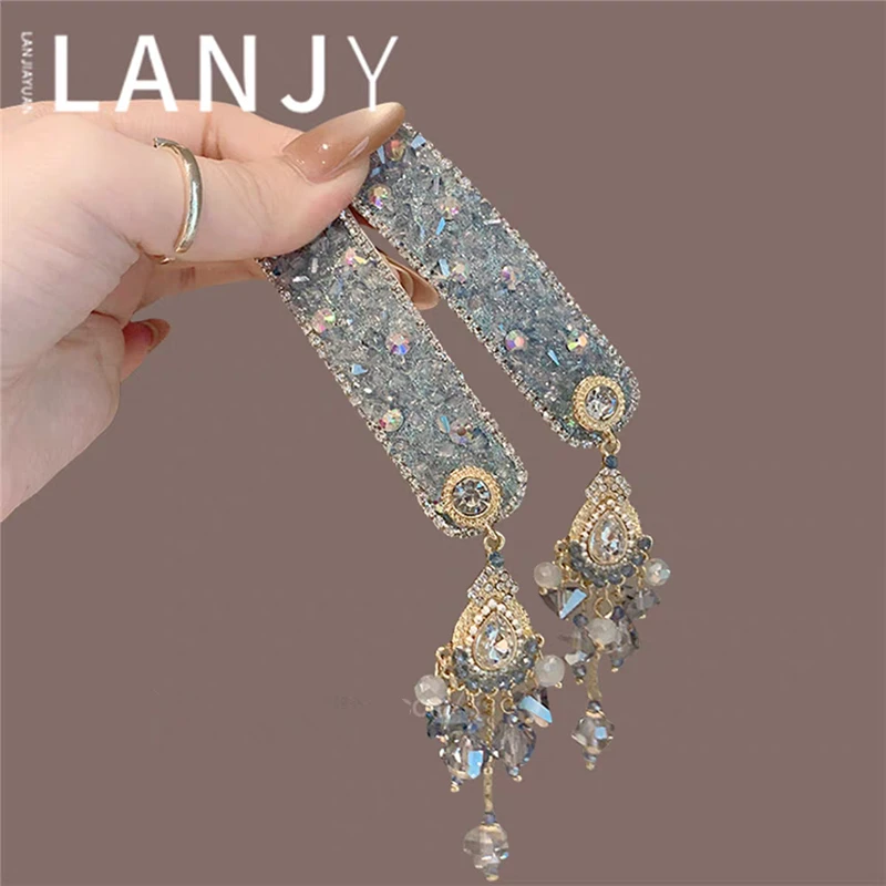 韩国高级感重工水晶流苏侧边夹精致超闪满钻发夹复古民族风发饰女