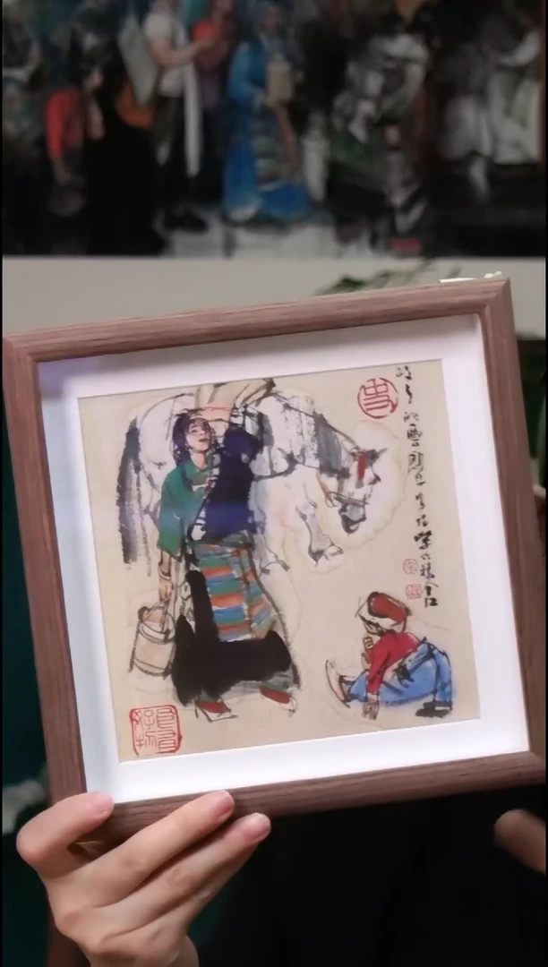 国画史国良《马》生肖摆台