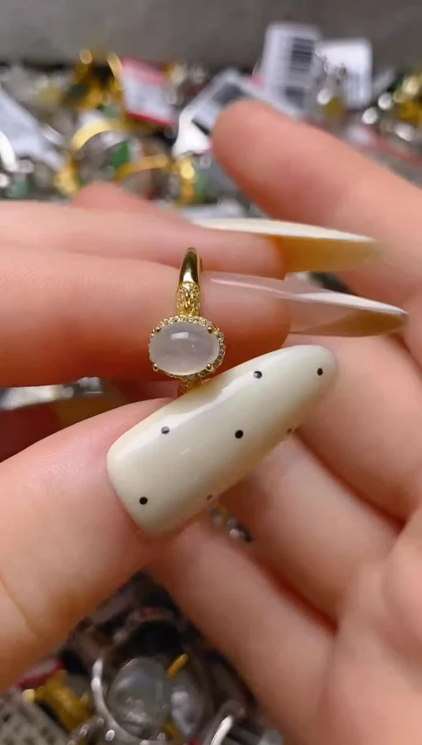 银S925镶嵌戒指翡翠百内无证书