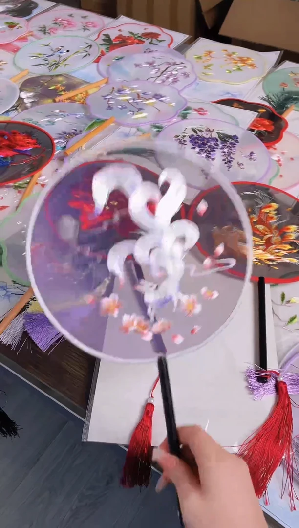 苏绣团扇 个位数