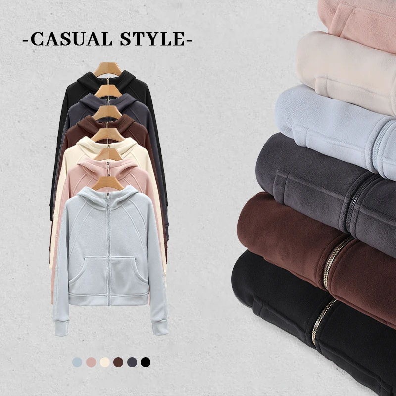 【新款3.0版双面奥粒绒】冬季保暖连帽拉链外套女百搭短款卫衣外套