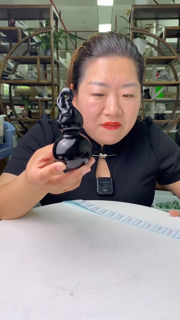 摆件黑曜岩未镶嵌黑曜石大葫芦多样性发其一