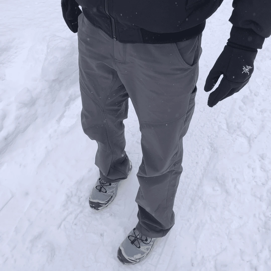 灰色三防加绒休闲裤男秋冬立体剪裁美式工装裤子机能风潮牌裤子