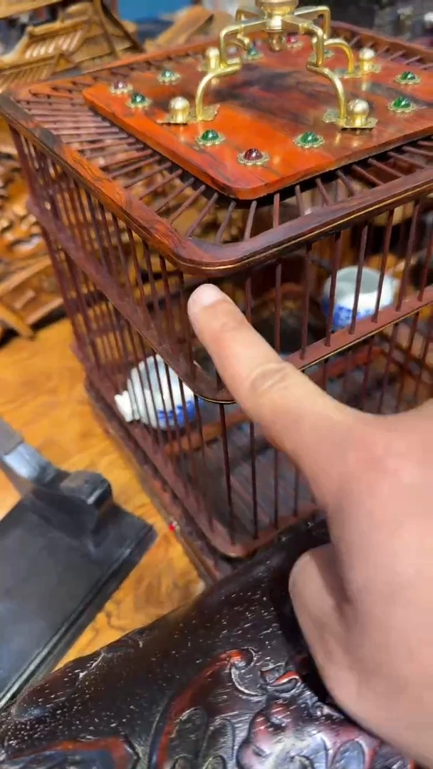 木花梨木鸟笼默认发货