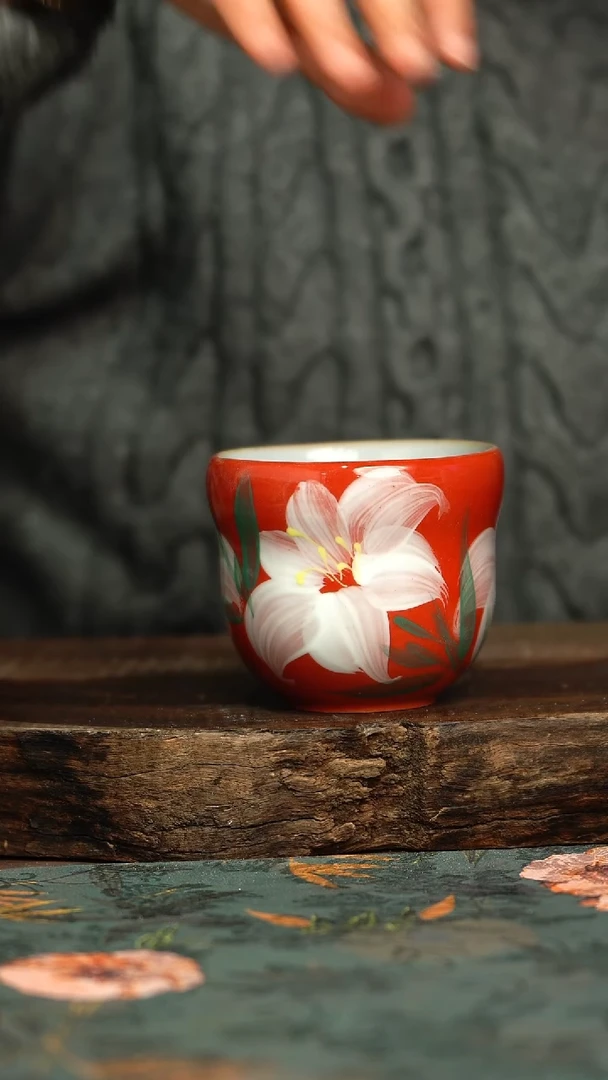 【闪购商品】杯釉下彩手工手绘同款陶器