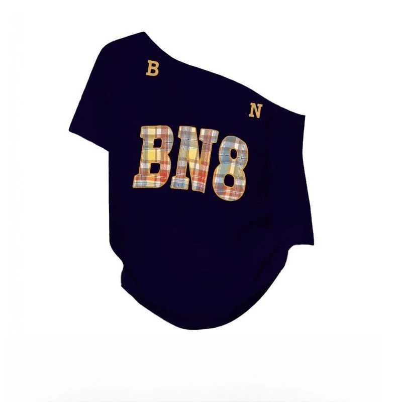 辣妹新款一字肩宽松短袖t恤女藏青色通勤欧美风多巴胺穿搭夏季