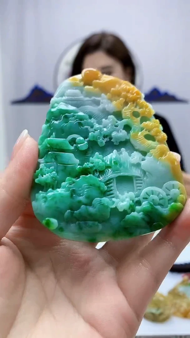 定制翡翠未镶嵌4829ms-毛货61山水