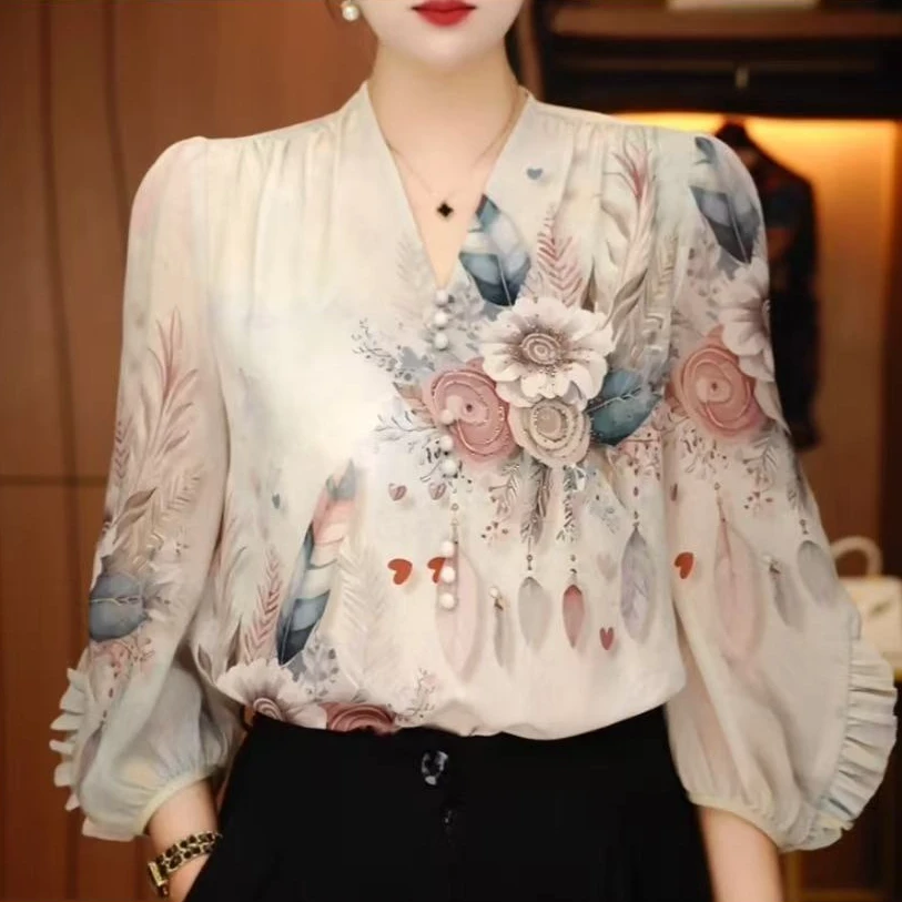 新款轻奢贵气感富婆衬衫端庄时尚感超仙年轻衬衣气质显瘦上衣打底