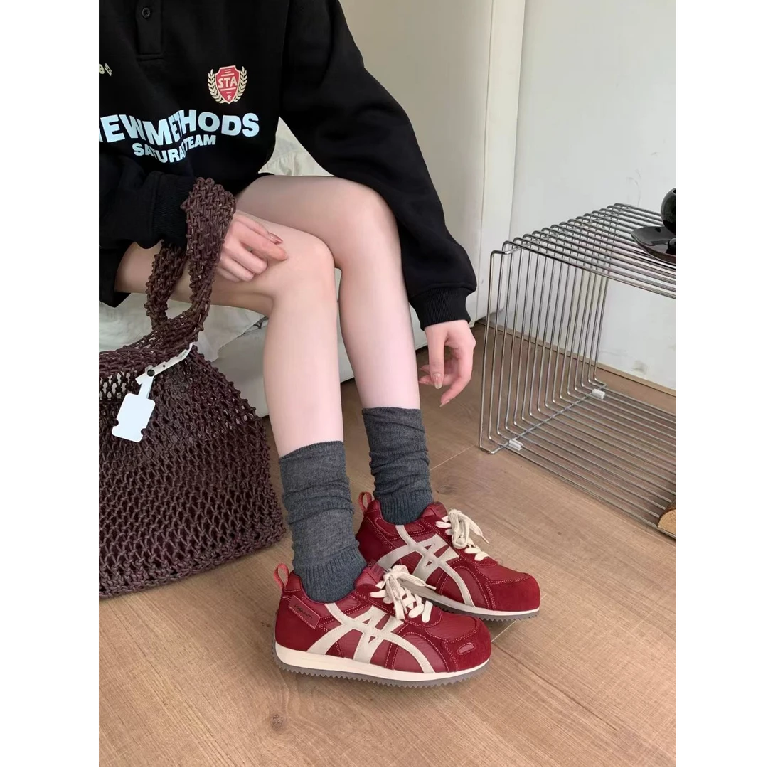 美拉德系新款德训鞋女复古百搭休闲运动板鞋不累脚德训鞋8861