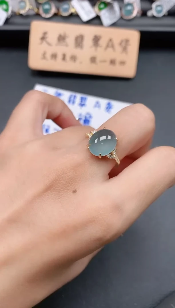 银S925镶嵌戒指翡翠111