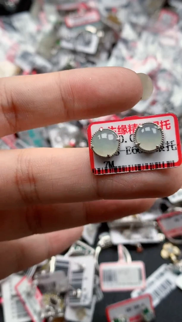 银S925镶嵌戒指翡翠天然A货缅甸翡翠