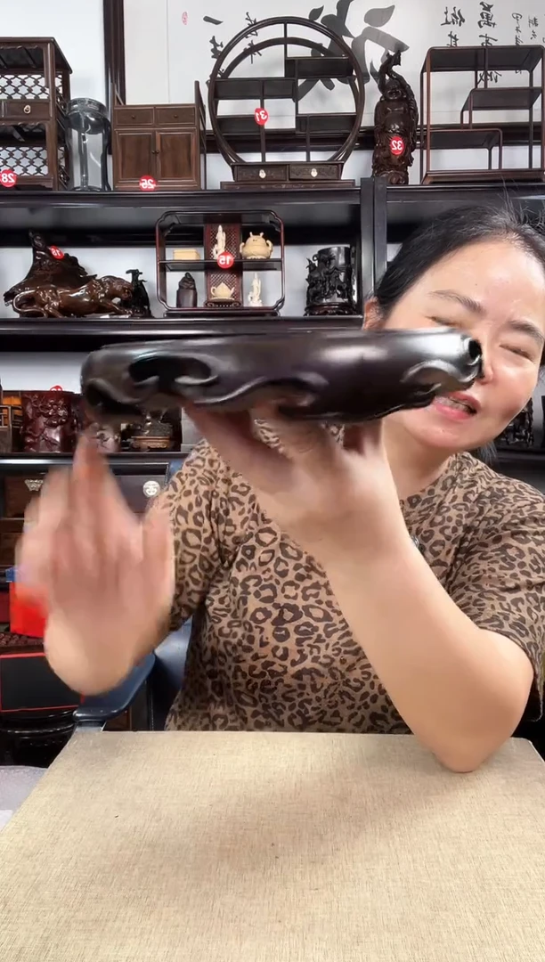 木大卷边圆老李红木工艺品
