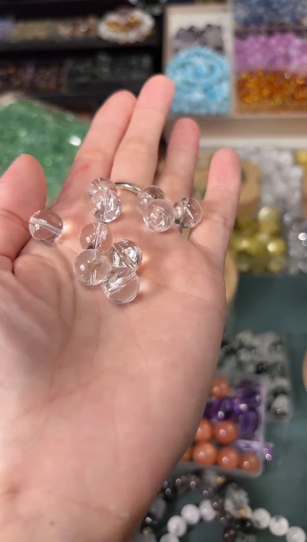 水晶手串未镶嵌K16彩虹晶一颗约卡10