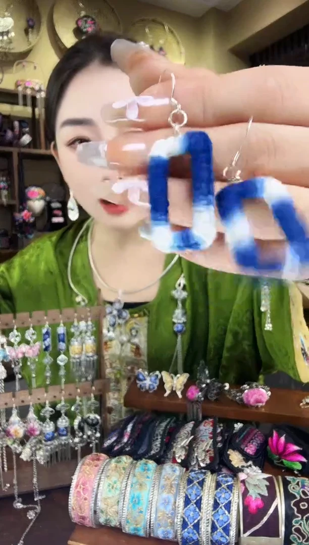 刺绣非遗刺绣民族风耳环