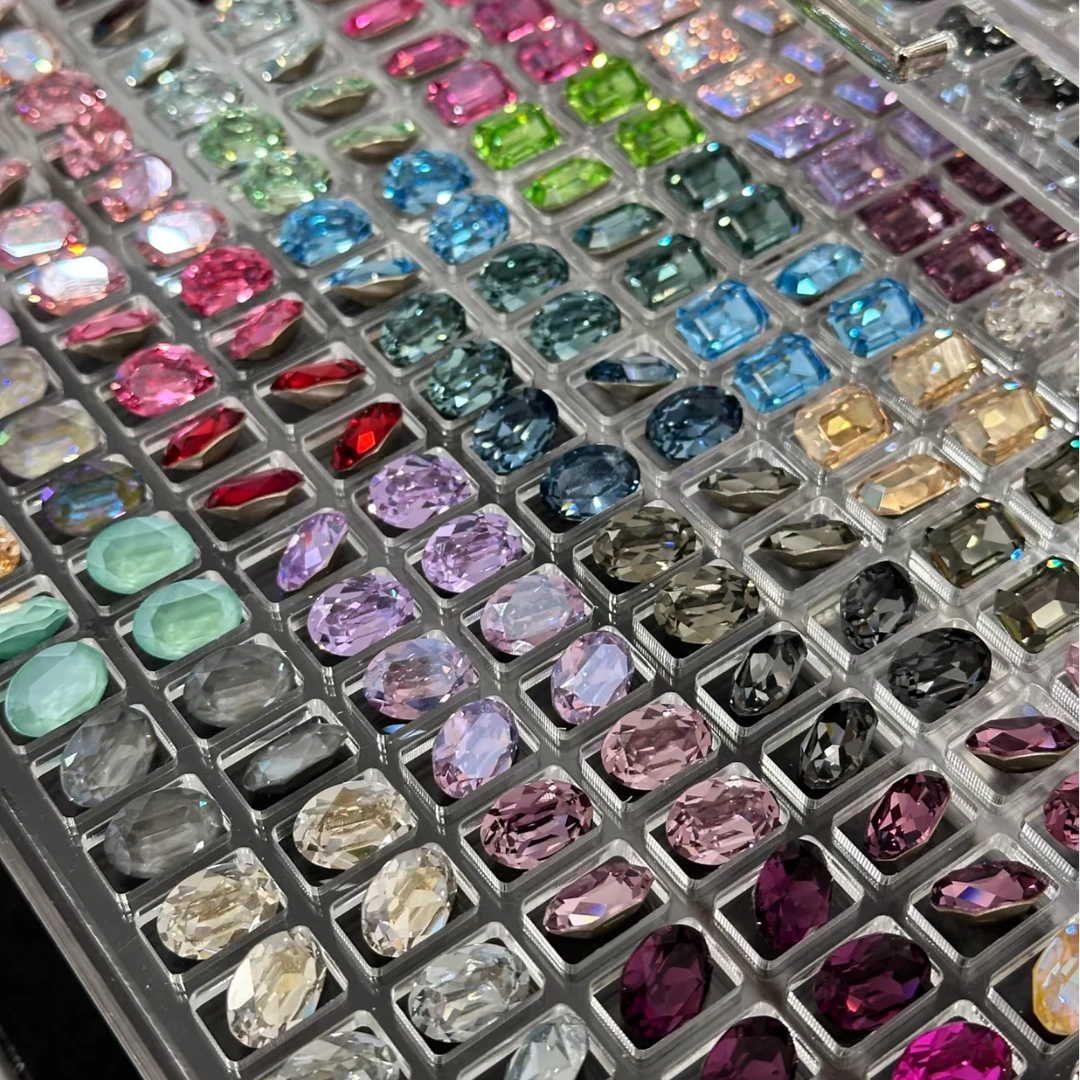 【高料水晶链接】水晶高品质玻璃透色混色美甲钻DIY奢华炫彩