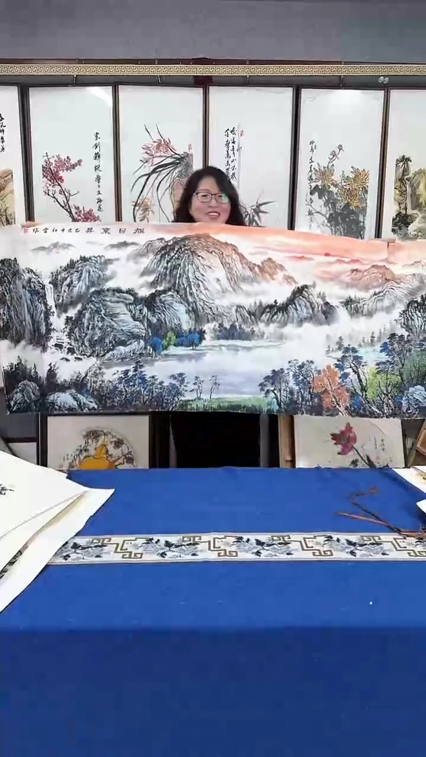 国画精品山水画 六尺