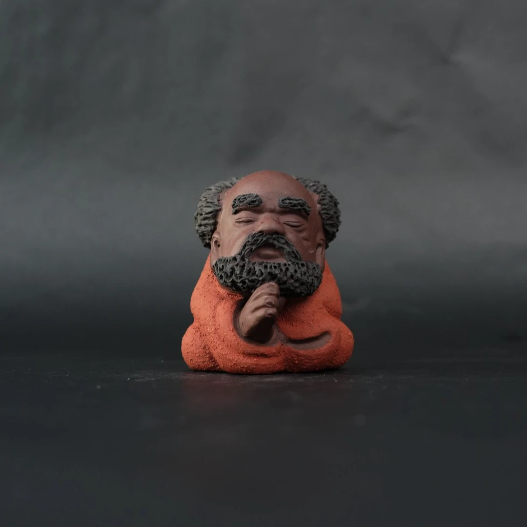 宜兴紫砂茶宠  三色达摩