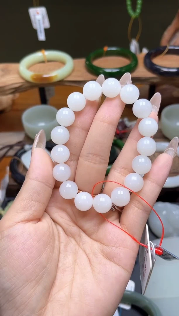 未镶嵌手串和田玉卡12青海野牛沟 圆珠 9013549