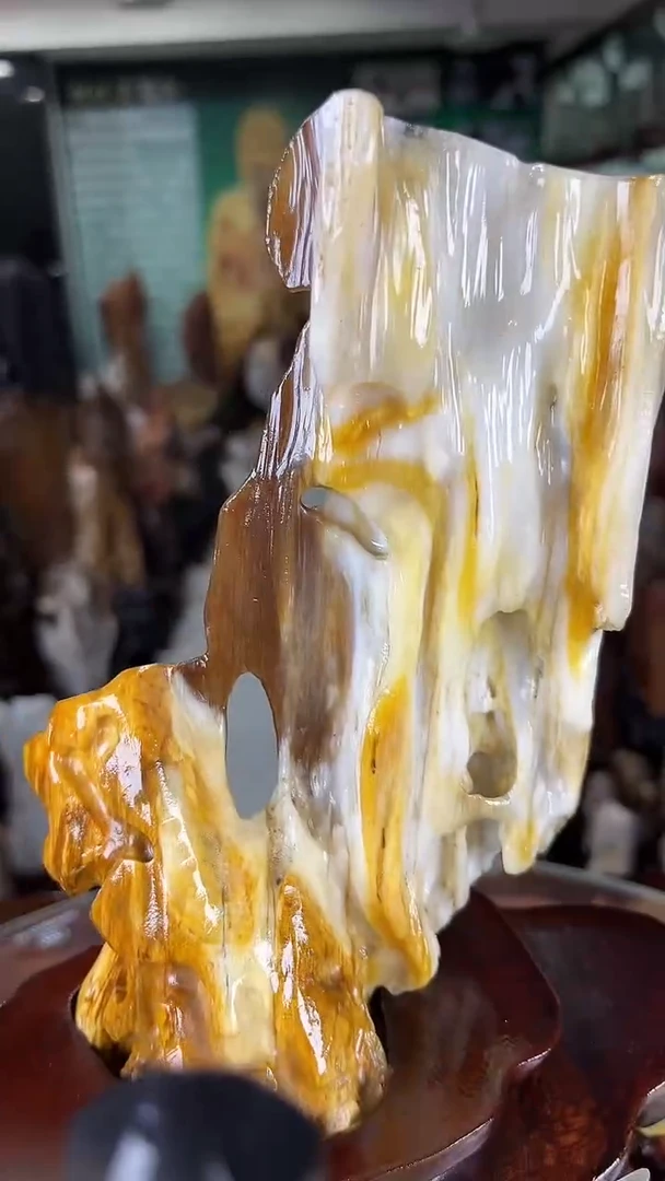 未镶嵌珠宝奇石硅化玉缅甸天然树化玉摆件