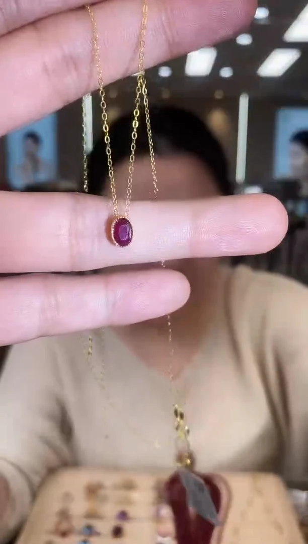 银S925镶嵌项链红宝石09