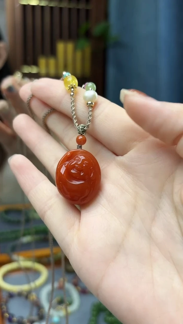 颈饰未镶嵌南红玛瑙南红佛公吊坠DN