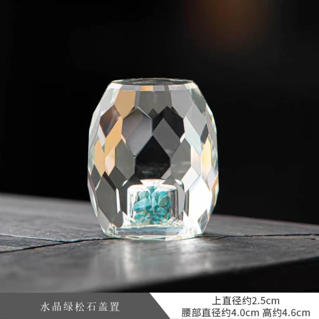 扬名茶器 透明松石绿切割盖置家用茶盖碗茶盖置托-4546（直播专享）