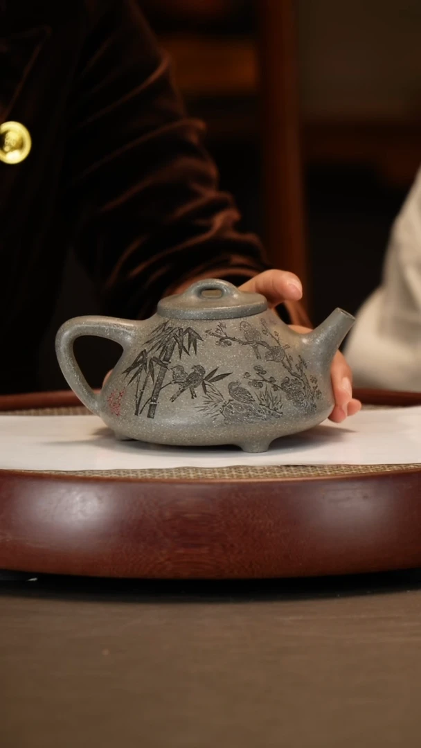 【闪购商品】紫砂茶壶【张赦棠】天青子冶石瓢    350CC
