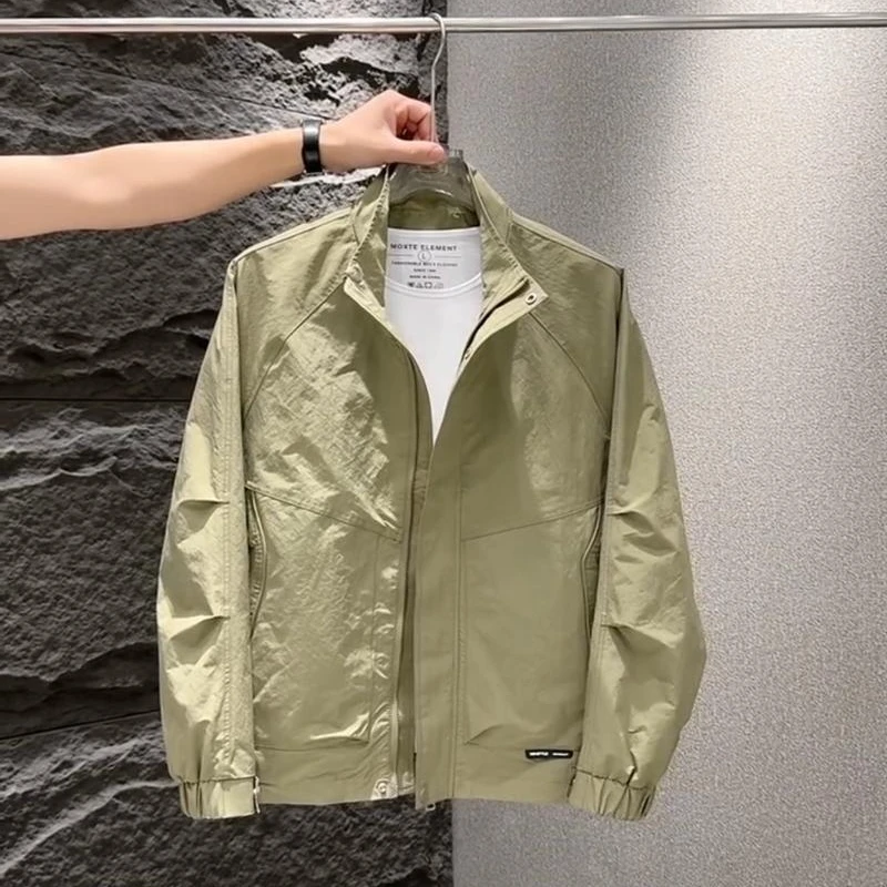 男士外套夹克时尚韩版休闲立领帅气潮流百搭美式春夏男生薄款夹克