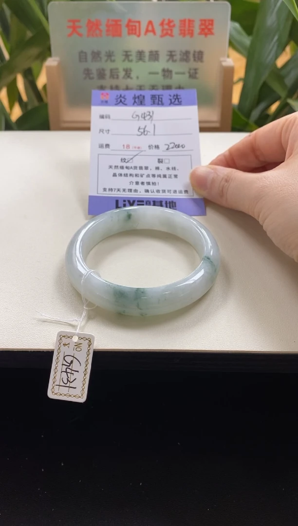 未镶嵌手镯翡翠圈口56.8编码g431