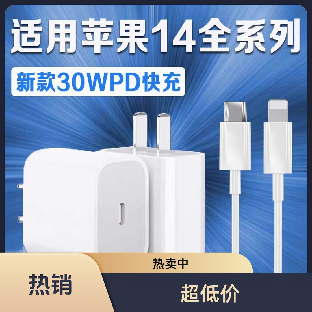 雄晟 适用苹果手机30W充电器iphone14/13快速数据线11/12Promax线
