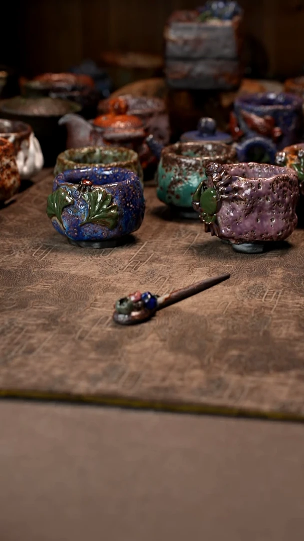 医****飞景德镇柴烧志野杯