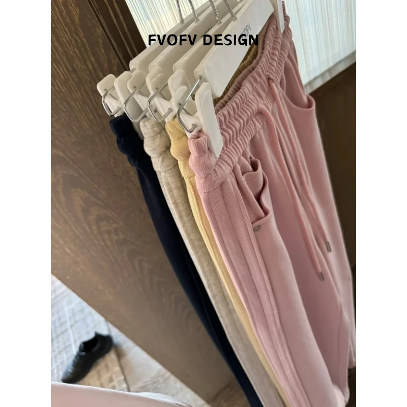 FVOFV【遛弯裤】窄板多色休闲百搭侧压线工艺拖地卫裤J0052-1