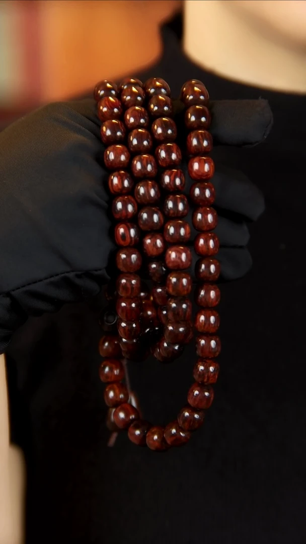 降真香手串/手链张* 海南红降土埋玉化料1.0*108手串