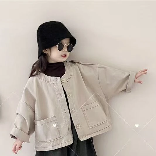 儿童棉布牛仔套装女童春秋2025韩版新款洋气时尚外套罗卜裤两件套
