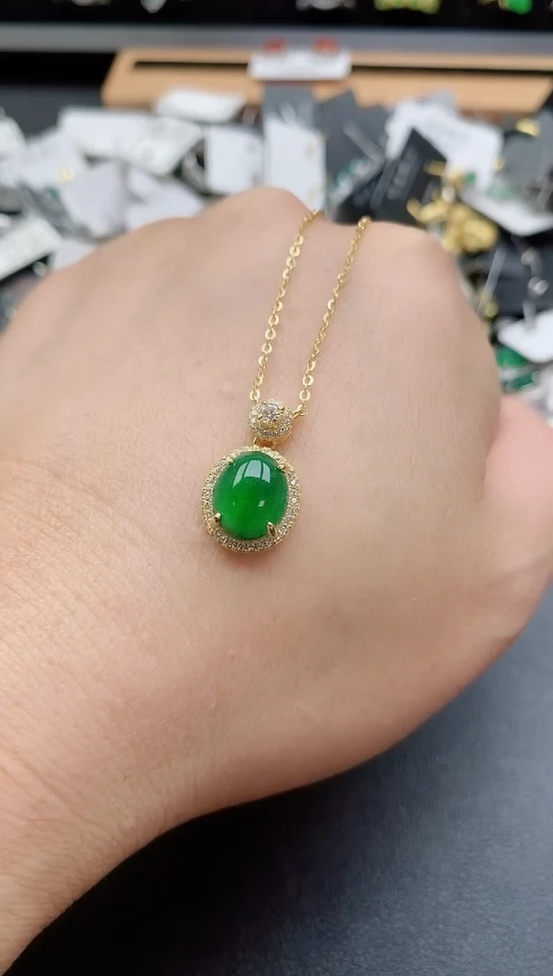 套链银S925镶嵌翡翠1