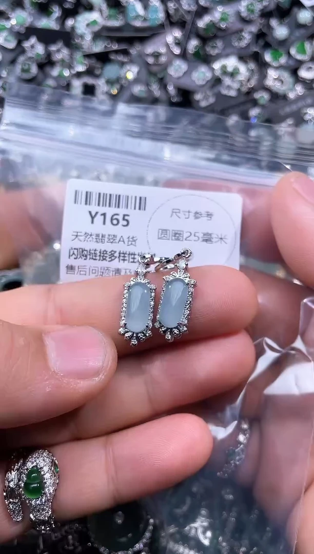 【闪购商品】翡翠颈饰未镶嵌Y165耳扣