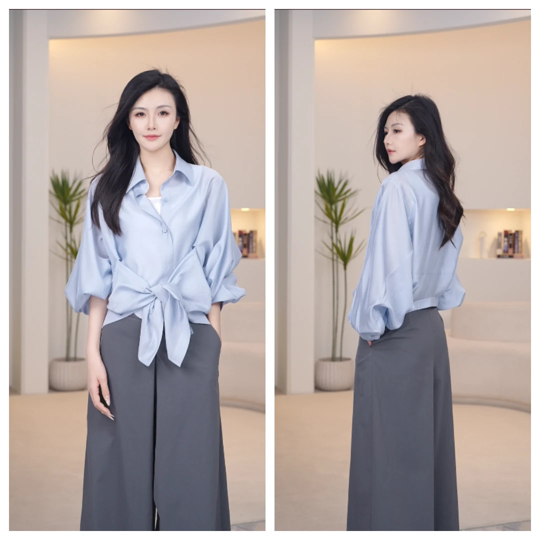 薄款衬衫气质防晒衬衣2025新款设计感宽松上衣ZC-72015