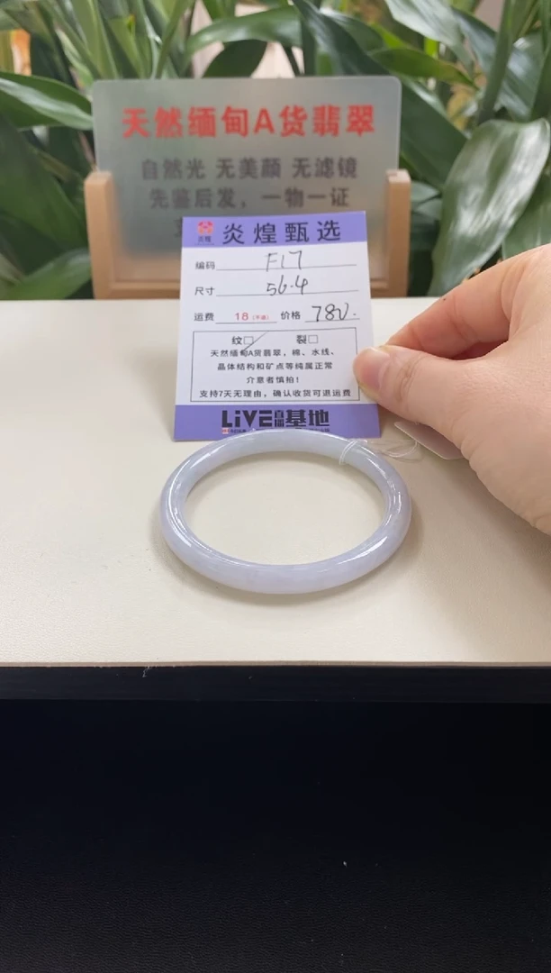 未镶嵌手镯翡翠圈口56编码f17