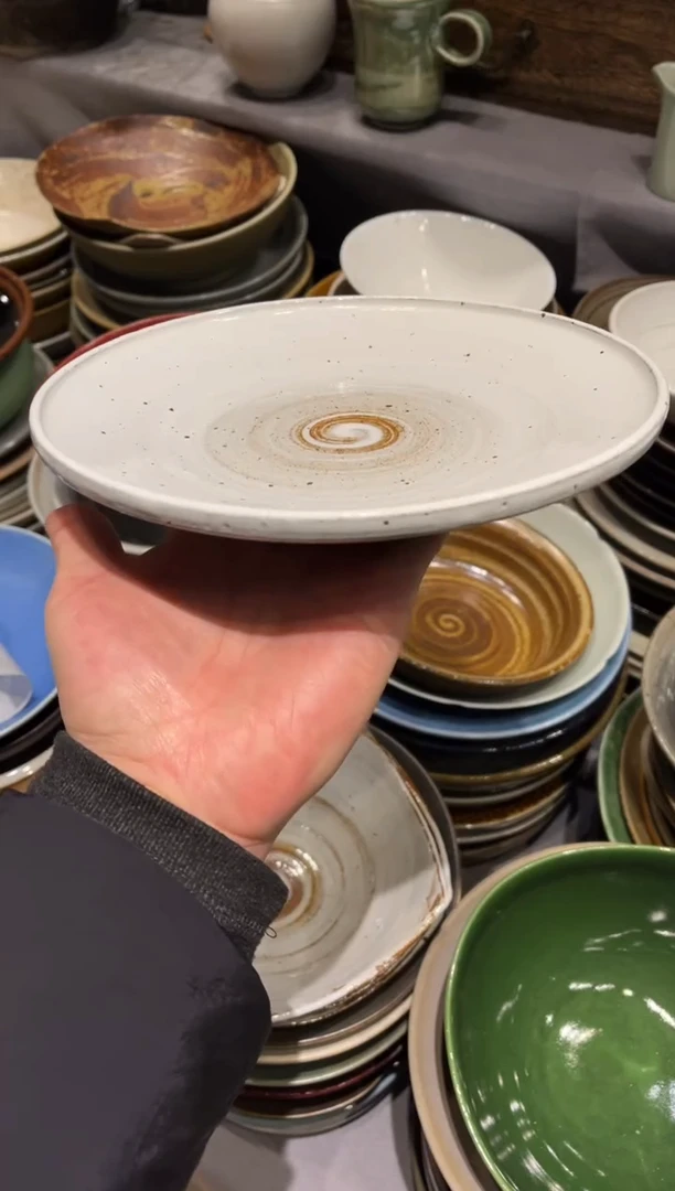 【闪购商品】瓷片392    白麻点平盘1个