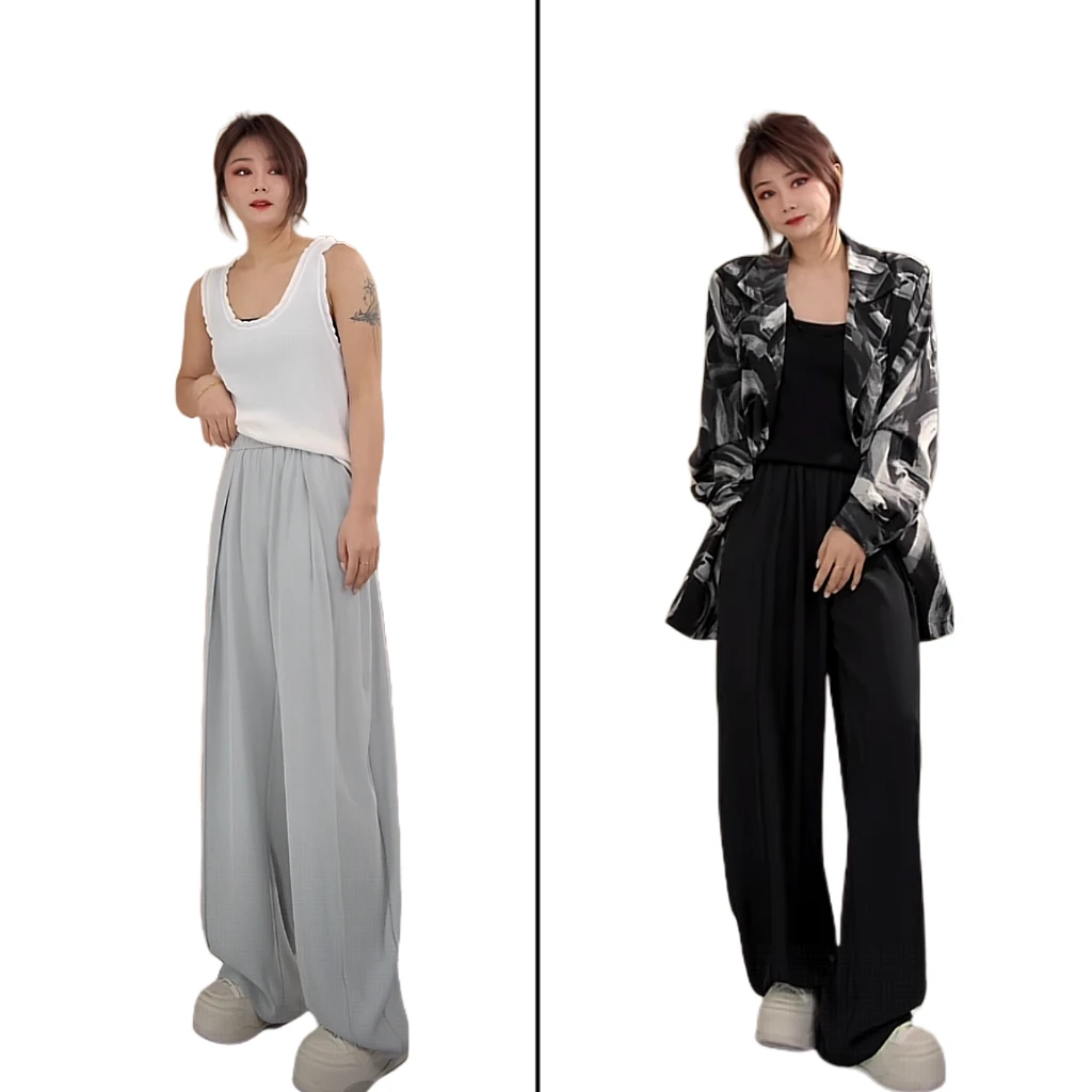 小韩日记【弯刀西裤】西服裤显瘦弯刀休闲时尚百搭夏季垂感8195