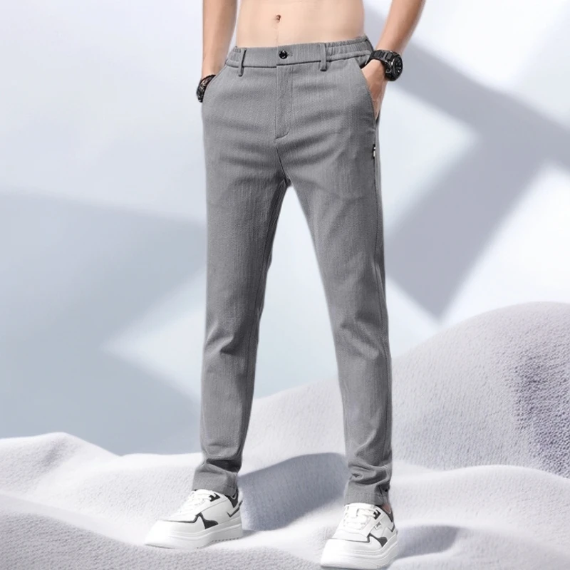 宾斯洛特时尚男士休闲裤子男新款修身百搭男装夏季薄款运动裤潮