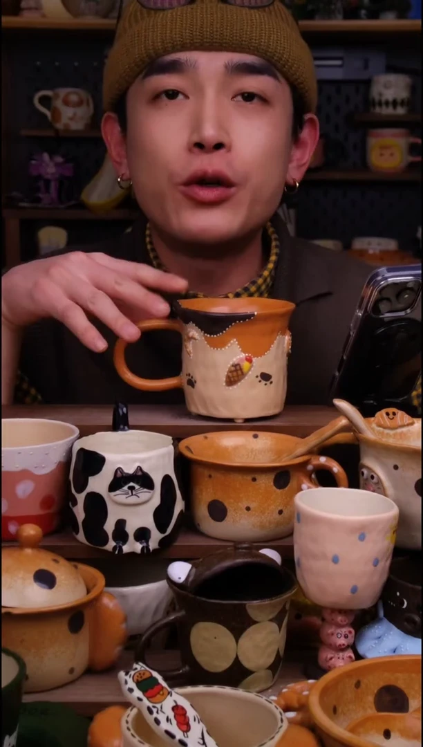 杯子陶景德镇可爱设计师款陶瓷