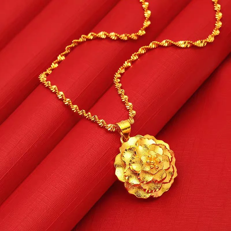 【苏苏严选】 轻奢牡丹花合金百搭吊坠sh90216【赠合金链】