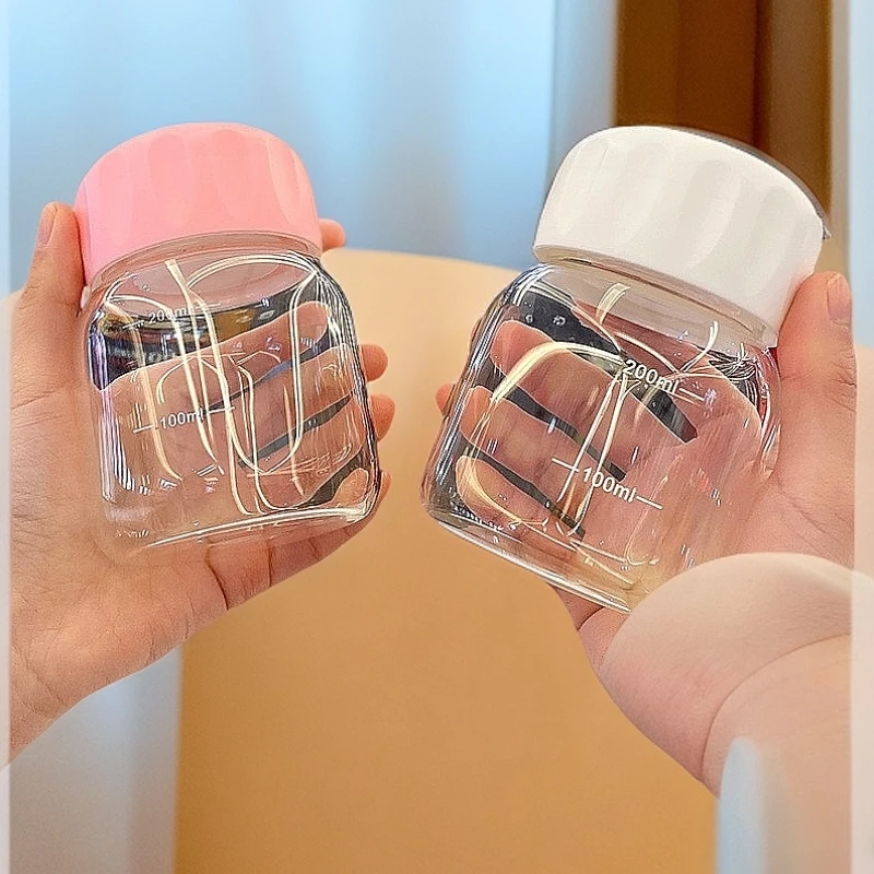 水杯奶茶杯专用迷你玻璃便携胖胖杯摇摇杯咖啡杯家用杯子早餐杯