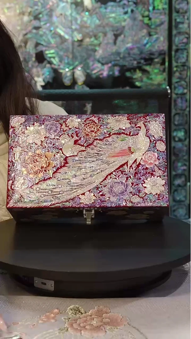 中号红色满贝底·弘贝雅螺钿漆器文化馆