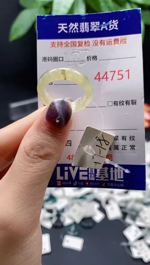翡翠戒指未镶嵌 天然翡翠戒圈4751