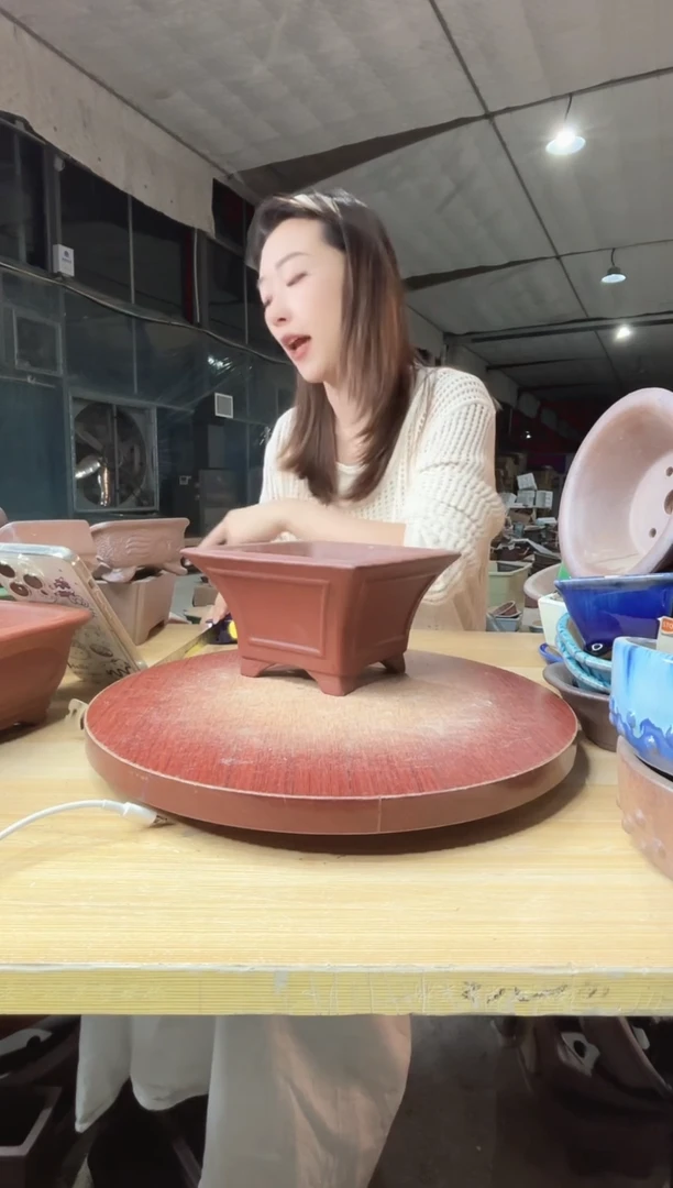 紫砂花盆浅草紫砂花盆微瑕