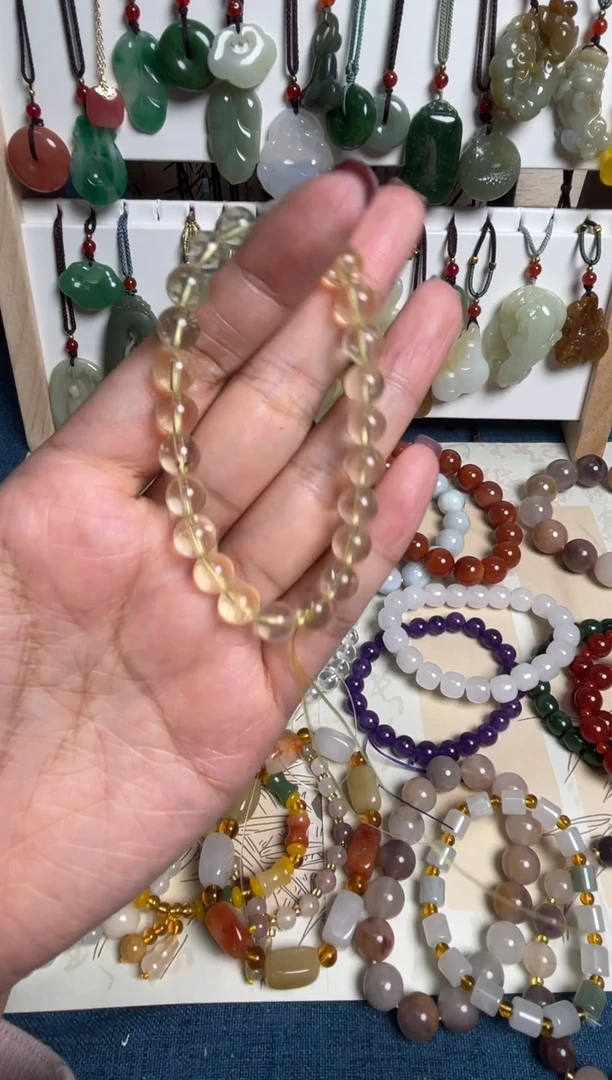 未镶嵌手串水晶柠檬晶单圈手串