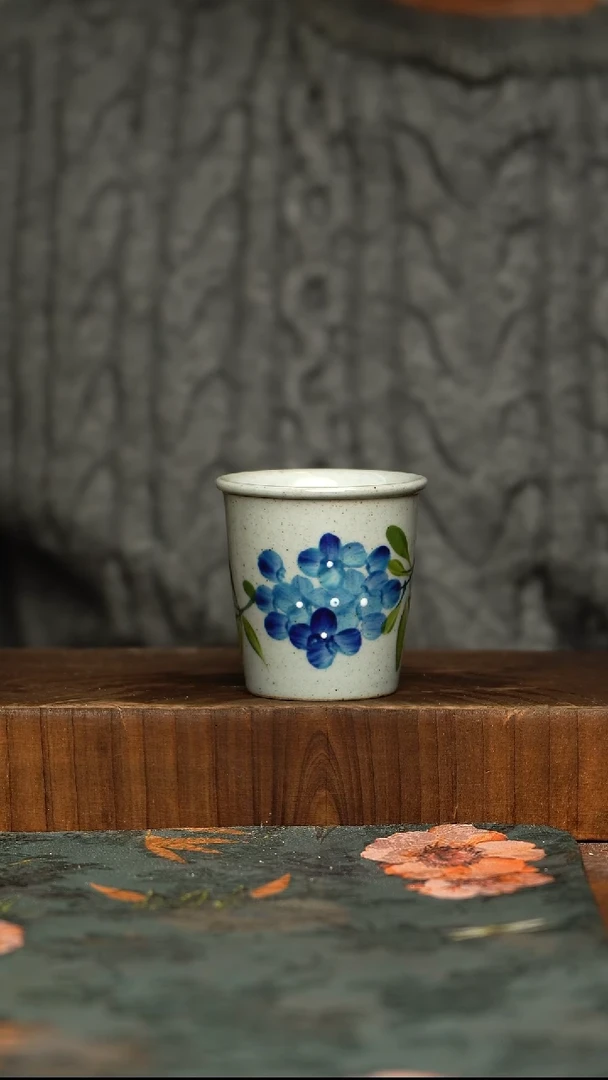 杯釉下彩手工手绘同款陶器