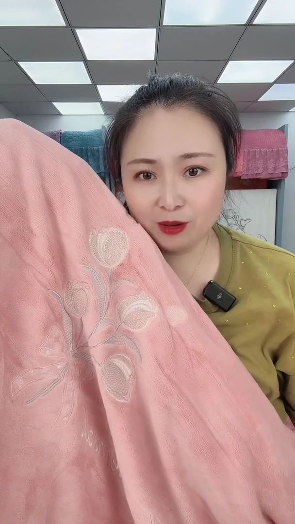 聚酯纤维聚酯纤维单被套 小包边 粉色